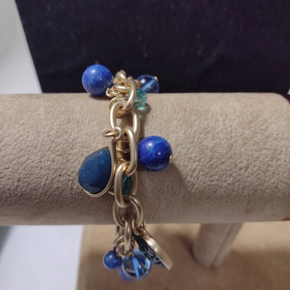 Carolee New York Blue Lápiz Jade SEMI-PRECIOUS Stones NECKLACE and BRACELET Set - Picture 3 of 9